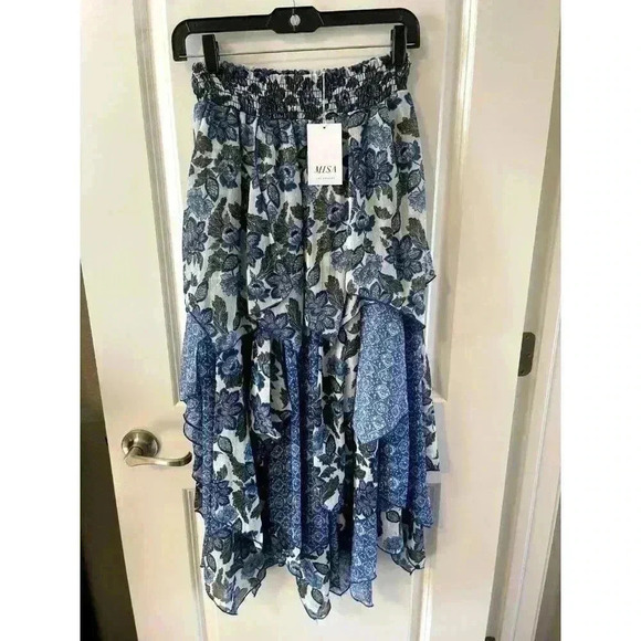 NWT MISA Los Angeles REVOLVE Zoe Maxi SKIRT Flora Azulia and Blue Astra Size XS - Picture 7 of 10